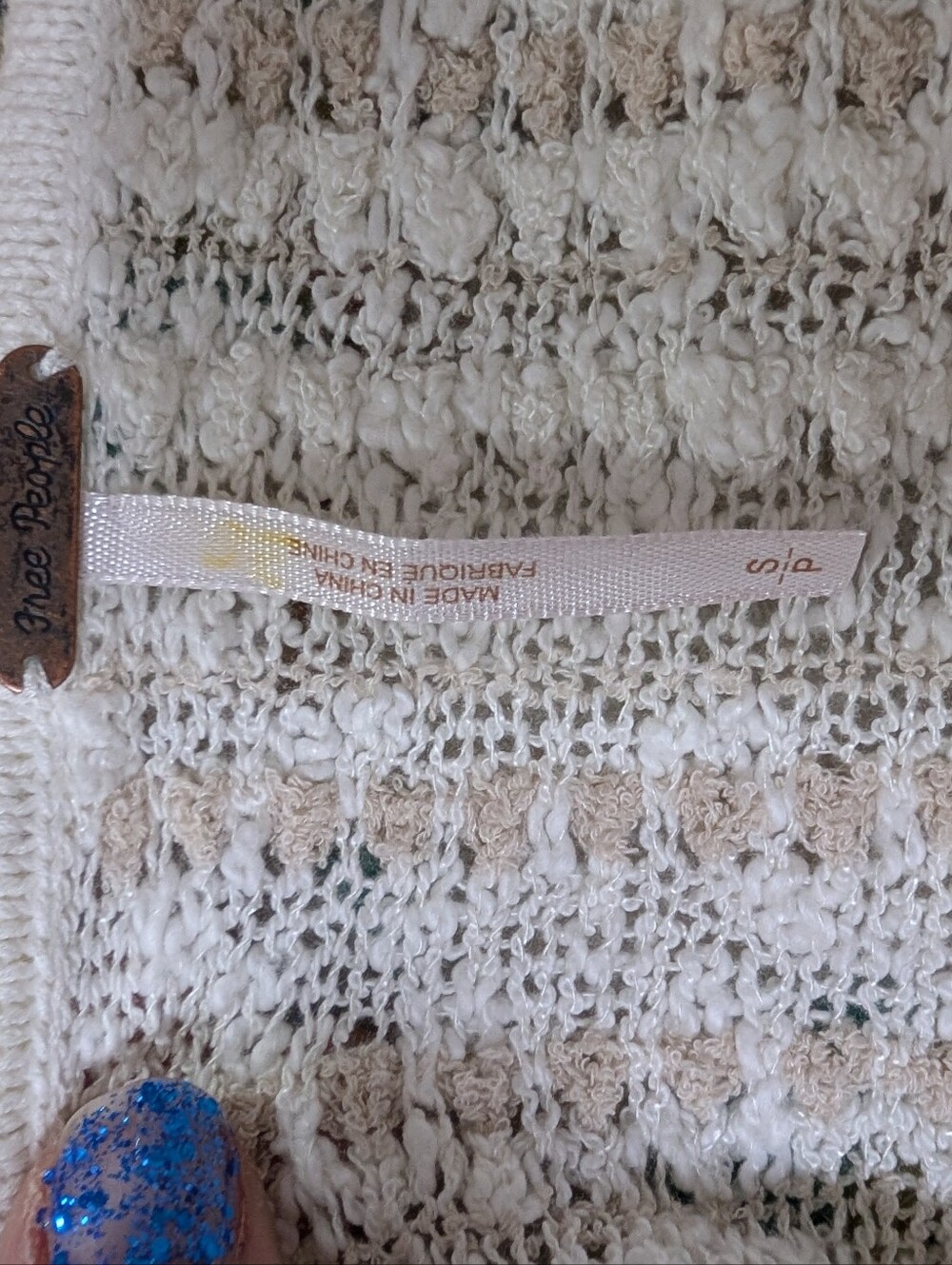 Free People White Knit Square Neck Fringe Sleeve Tank - Picture 4 of 4